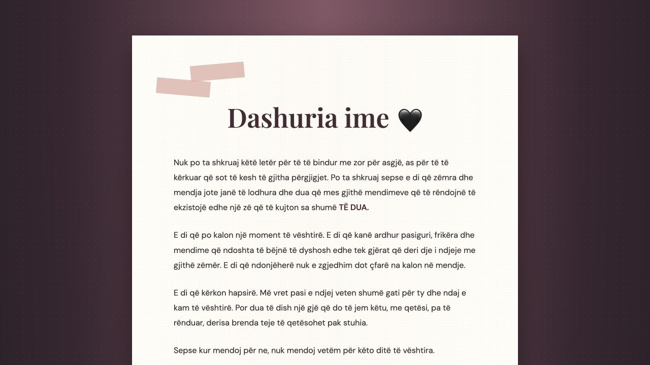 Pamje nga Për ty, dashuria ime