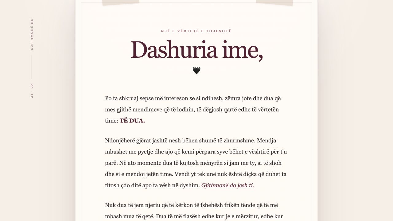 Pamje nga Për ty, shpirti im